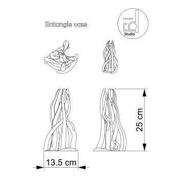 Vase „Entangle Tube“